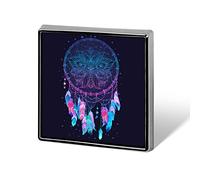 Native American Indian Dream Catcher Feathers Talisman Colorful Square Badge Smooth Surface Lapel Tie Pin, Lightweight Badge for Women Men Office Worker Nurse Teacher Student Shirts Backpack