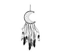 Native American Indian Dreamcatcher with Feathers Vinyl Wall Stickers 30x72.6cm Glass Stickers Black