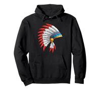 Native American Indian Headdress Heritage Roots Pullover Hoodie