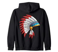 Native American Indian Headdress Heritage Roots Zip Hoodie