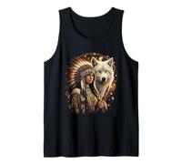 Native American Indian Indigenous Woman White Wolf Tribal Tank Top