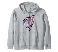 Native American Indian Orca Whale Pacific Northwest Zip Hoodie