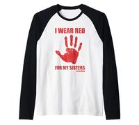 Native American Indian Pride I Wear Red for My Sisters MMIW Raglan Baseball Tee