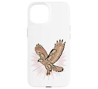 Native American Indian Red-Tailed Hawk & Sun Nature Case for iPhone 15