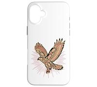Native American Indian Red-Tailed Hawk & Sun Nature Case for iPhone 16 Plus
