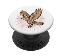 Native American Indian Red-Tailed Hawk & Sun Nature PopSockets Adhesive PopGrip
