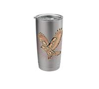 Native American Indian Red-Tailed Hawk & Sun Nature Stainless Steel Insulated Tumbler