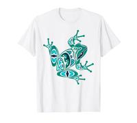 Native American Indian Style Frog Art Pacific Northwest Value Graphic T-Shirt, Men, White, M
