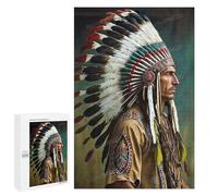 Native American Indian Tribal 1000 Pieces Puzzles - Handsome Man Jigsaw Puzzle for Beginners, Each Piece is Unique, Best Gifts for Family