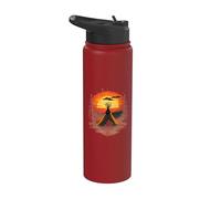Native American Indian Tribe Landscape Sunset Tipi Tent Stainless Steel Insulated Water Bottle