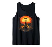 Native American Indian Tribe Landscape Sunset Tipi Tent Tank Top