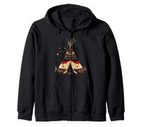 Native American Indian Tribe Tipi Tent Native American Pride Zip Hoodie