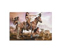 Native American Indian Warriors (4) Art Posters Are Suitable for Decorating Living Room, Bedroom, Study, Restaurant, Corridor, Children's Room, EtcUnframe-style 12x18inch(30x45cm)