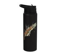 Native American Indian Watercolor Art Colorful Feather Stainless Steel Insulated Water Bottle