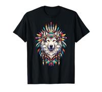 Native American Indian Wolf Head Tribal Bohemian Native Wolf T-Shirt