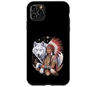 Native American Indian Woman Tribal White Wolf Mother's Day Case for iPhone 11 Pro Max