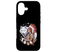 Native American Indian Woman Tribal White Wolf Mother's Day Case for iPhone 17