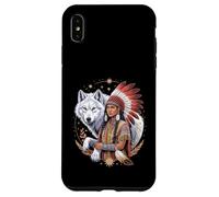 Native American Indian Woman Tribal White Wolf Mother's Day Case for iPhone XS Max