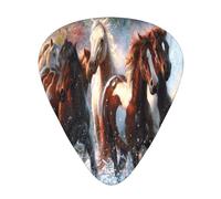 Native American Indians Horses,12 Pcs Guitar Pick,3 Different Thickness Plectrums for Acoustic Guitar Bass Ukulele (0.46mm 0.96mm 0.71mm)