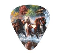 Native American Indians Horses,12 Pcs Guitar Pick,3 Different Thickness Plectrums for Acoustic Guitar Bass Ukulele (0.46mm 0.96mm 0.71mm)