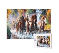Native American Indians Horses,300 Pieces Wooden Jigsaw Family Game Jigsaw Puzzles for Adults Teens Home Decor