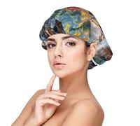 Native American Indians Horses,Adjustable Silk Hair Wrap Adult's Satin Sleeping Cap Hair Women's Elastic Sleep Bonnet