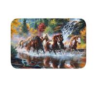 Native American Indians Horses,Soft Hem Mat Doormat Bath Mat Non-Slip Floor Mat Absorbent Bathroom Pad 40x60 cm