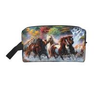 Native American Indians HorsesMakeup Trave Bag for Women,Cosmetic Large Capacity Organizer