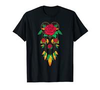 Native American Indigenous Indian Boho Roses Dreamcatcher T-Shirt