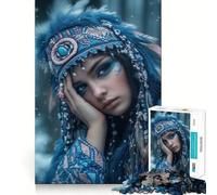 Native American Inspired Portrait Jigsaw for Teenagers 1000 Pieces Memory Boost Relaxing Fun Pattern Assembly (38x26cm)