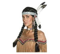 Black Ladies Native Indian Wig - wig indian native smiffys fancy dress costume western
