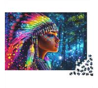 Native American Jigsaw Puzzles 1000 Piece Recyclable Colorful Portrait Puzzle for Elderly Educational Game Decompression Ideal for Holiday Blessings Gift 70x50cm/1000pcs