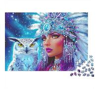 Native American Jigsaw Puzzles 1000 Pieces Recyclable Material Owl Senior Puzzles Educational Game Decompression Parent Child Game Props 38x26cm/1000pcs