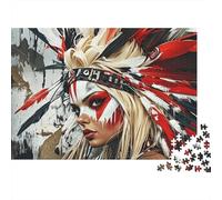 Native American Jigsaw Puzzles 1000 Pieces Recycled Tribal Style Senior Puzzles Party Game Props Great Gift Idea for Family And Friends Birthdays 70x50cm/1000pcs