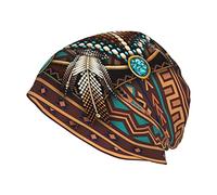 Native American Knit Hat Winter Warm Beanie Hat for Mens Women Ski Cap Indian Beanie Hat, Native American_a022, One size