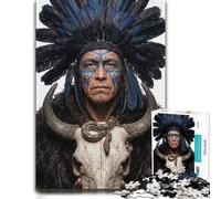 Native American Man with Headdress and Snake Jigsaw Puzzle, 500 Pieces