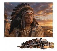 Native American Man with Raven Headdress Jigsaw Puzzle, 300 Pieces | A flexible puzzle activity - easier piece organisation on quiet evenings.