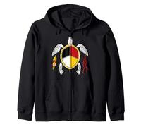 Native American Medicine Wheel Indigenous Turtle Spirit Zip Hoodie