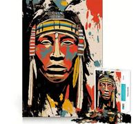 Native American Modern Art 1000 Pieces Jigsaw Puzzles for Adults Clear Logic Toy Relaxing Fun Perfect Cut Elegant Gift (50x75cm)