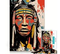 Native American Modern Art for Adults 1000 Piece Jigsaw Puzzle Thought Toy Anxiety Relief Precise Edge Thoughtful Gift (38x26cm)