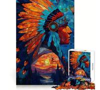 Native American Mosaic Art 1000 Piece Jigsaw Puzzles for Teenagers Jigsaw Reason Skill Toy Shared Fun Tight Cut Wall Art Decor (50x75cm)