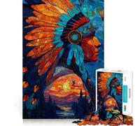 Native American Mosaic Art 1000 Piece Jigsaw Puzzles for Teenagers Jigsaw Reason Skill Toy Shared Fun Tight Cut Wall Art Decor (50x75cm)