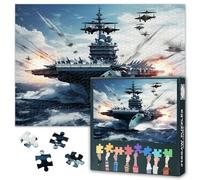 Native American Navy Warship Landscape Military Navy Ships, 1000 Piece Jigsaw Puzzle for Adults Unique Piece Design for Puzzle Warship Enthusiasts,20x27inch