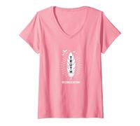 Native American Orange Day Truth & Reconciliation V-Neck T-Shirt, Women, Pink, M
