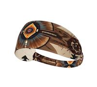 Native American Painting Patterned Sports Headband, Yoga Elastic Headband, Suitable for Running, Fitness, Cycling and Other Sports.