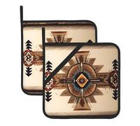 Native American Painting Pot Holders Set of 2 Printed Heat Resistant Kitchen Potholders for Safe and Stylish Cooking Baking and Grilling Gifts for Women
