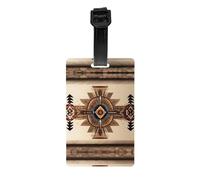 Native American Painting Printed PVC Luggage Tag Travel Anti Lost ID Label Personal Info Tag for Backpack and Suitcase