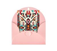Native American Pattern Print Adorable Blank Cards& Envelopes,Unique Designs Perfect for Festivals, Invitations