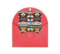 Native American Pattern Print Adorable Blank Cards& Envelopes,Unique Designs Perfect for Festivals, Invitations