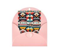 Native American Pattern Print Adorable Blank Cards& Envelopes,Unique Designs Perfect for Festivals, Invitations